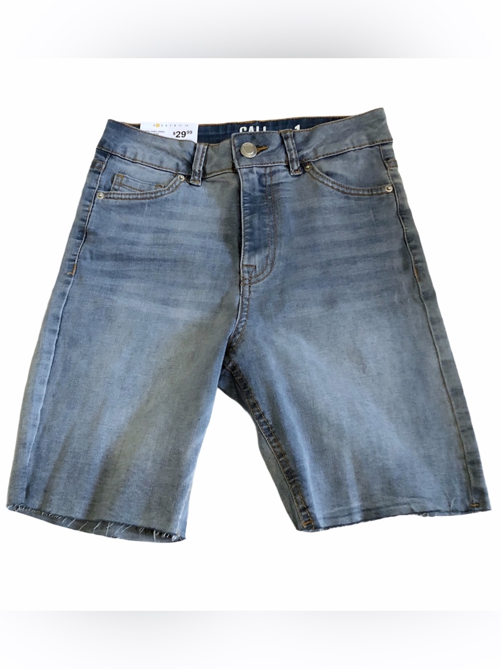 NWT CALI Frayed Ultra High Rise Denim Shorts Juniors 1